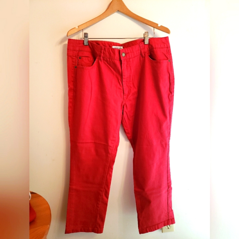 Caribbean Joe Red Ankle Jeans